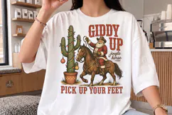 Giddy Up Jingle Horse PNG,Cactus Cowboy Christmas Shirt Product Image 2