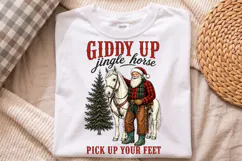 Giddy Up Jingle Horse Winter Apparel PNG, Xmas Shirt Design Product Image 3