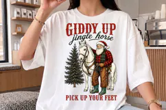 Giddy Up Jingle Horse Winter Apparel PNG, Xmas Shirt Design Product Image 1