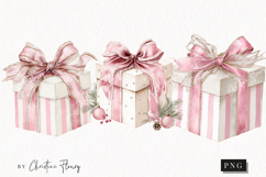 Coquette Christmas Gift Clipart | Pink Christmas PNG Product Image 1