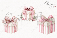 Coquette Christmas Gift Clipart | Pink Christmas PNG Product Image 3