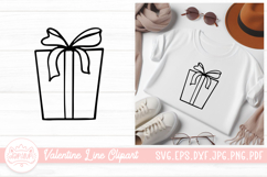 Gift Outline SVG Element For Valentines Day Clipart Product Image 1