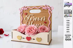 Valentine’s Day Flower Box Laser Cut | Wooden Flower Basket Product Image 1