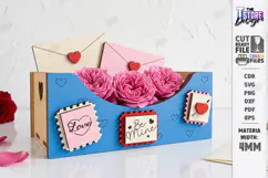 Valentine’s Day Flower Box Laser Cut | Wooden Flower Basket Product Image 1