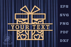 Gift Box Lasercut Split Monogram SVG Product Image 1