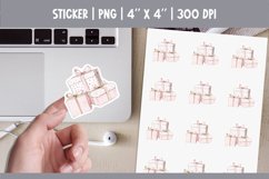 Watercolor Pink Polka Dot Gift Boxes Sticker Product Image 1
