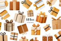Watercolor gift boxes clipart. 27 Christmas boxes Product Image 1