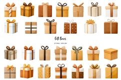 Watercolor gift boxes clipart. 27 Christmas boxes Product Image 2