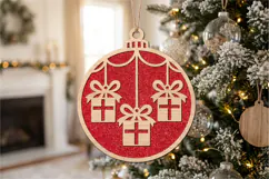 Gift Christmas Bauble SVG Laser Cut File For Crafters Product Image 1