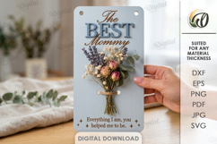 3D Gift Flower Holder Laser Cut. Bouquet Holder Card SVG Product Image 1