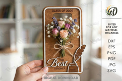 3D Gift Flower Holder Laser Cut. Bouquet Holder Card SVG Product Image 1