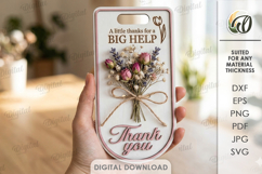 3D Gift Flower Holder Laser Cut. Bouquet Holder Card SVG Product Image 1