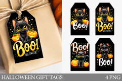 Halloween Gift Tag Printable. Halloween Cat Gift Tag Product Image 1