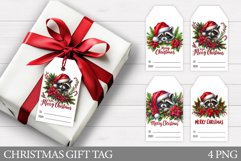 Christmas Gift Tags. Christmas Raccoon Gift Tag Printable Product Image 1