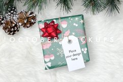 Christmas Gift Tag Mockup | Christmas gift label mockup Product Image 1