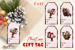 Christmas gift tags, funny elderly old lady PNG Product Image 1