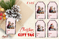 Christmas gift tags, funny elderly lady gift labels Dog Cat Product Image 1