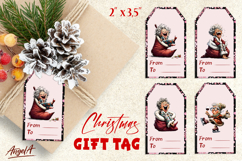 Christmas gift tags, funny laughing elderly lady gift label Product Image 1