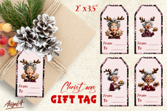 Christmas gift tags, happy elderly old lady labels printable Product Image 1