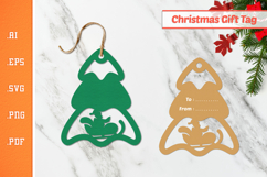 Christmas Tree Gift Tag - Paper Cut SVG 1 Product Image 1