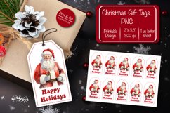 Christmas gift tag printable template Happy Holiday Santa Product Image 1