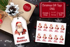 Christmas gift tag printable template Happy Holiday Santa Product Image 1