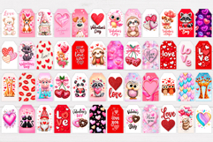 Valentines Day Gift Tag Bundle. Valentines Animals Gift Tags Product Image 2
