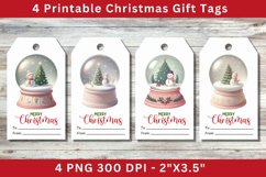Christmas Gift Tags, snowman in the snowglobe Product Image 1