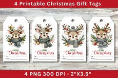 Christmas Gift Tags, reindeers with ornaments Product Image 1