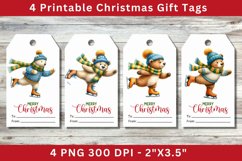 Christmas Gift Tags, ice skating bear Product Image 1