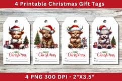 Christmas Gift Tags, grumpy highland cow Product Image 1