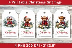 Christmas Gift Tags, highland cow Product Image 1