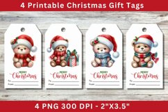 Christmas Gift Tags, cute baby bear Product Image 1