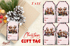 Christmas gift tags, Holiday gift label Friends celebrating Product Image 1