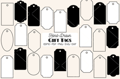 Gift Tags| Labels Black And White | Outline | Punch Hole Product Image 1