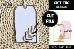 Leaves Gift Tag SVG | Gift Tag Template Product Image 1