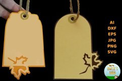 Two Gift Tags - Pumpkin Leaf Product Image 3