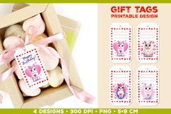 Printable Birthday Gift Tags Template with Adorable Animals Product Image 1