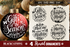 Round Christmas Ornament SVG 4 designs Product Image 2