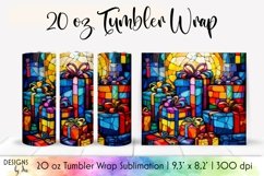 Stained Glass Christmas Tumbler Wrap Sublimation Bundle Product Image 7