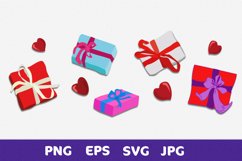 Gifts and hearts in random vector Product Image 1