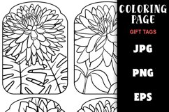 Gift Tag Coloring Page - Pretty Flowers Colouring Product Image 2