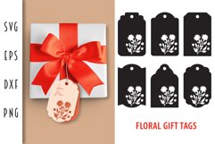 Gift Tags SVG - Pretty Floral Gift Tag Cutting Files Product Image 1