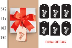 Gift Tags SVG - Pretty Wild Flower Gift Tag Cutting Files Product Image 1