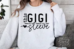 This Gigi Wears Her Heart On Her Sleeve SVG Mothers Day PNG Product Image 4