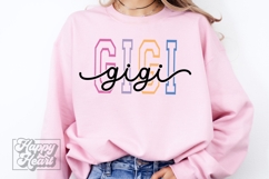Gigi Varsity Script Pastel SVG PNG - Mothers Day Trendy Product Image 1