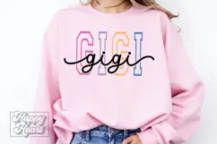 Gigi Varsity Script Pastel SVG PNG - Mothers Day Trendy Product Image 1