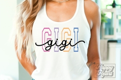 Gigi Varsity Script Pastel SVG PNG - Mothers Day Trendy Product Image 3