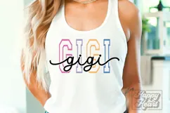 Gigi Varsity Script Pastel SVG PNG - Mothers Day Trendy Product Image 3