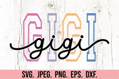 Gigi Varsity Script Pastel SVG PNG - Mothers Day Trendy Product Image 4